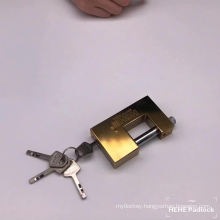 High quality Nickle/Chrome/Titanium Plate Rectangular Iron Padlock